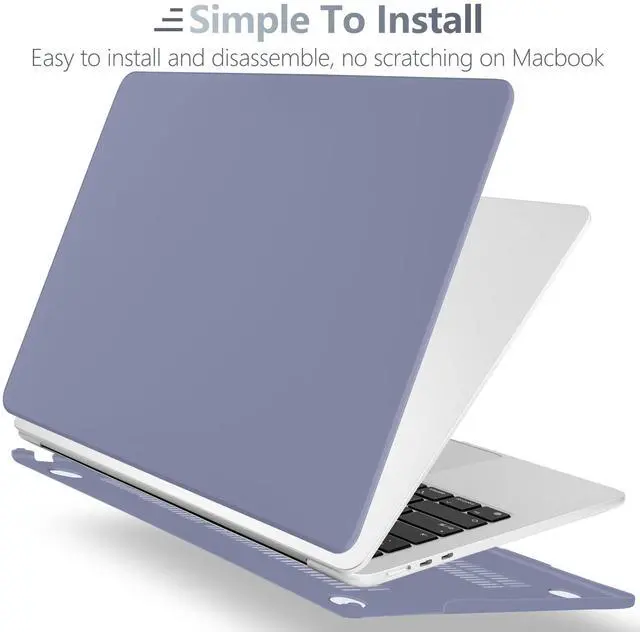 Alt view image 4 of 5 - Batianda Compatible for New MacBook Air 15 inch Case 2025 M4 2024 M3 2023 M2 Chip Version, Rubberized Smooth Touch Plastic Protective Hard Shell with Screen Protector Keyboard Cover,Lavender Grey