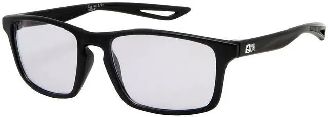 Main image of LEVEL UP Strike Blue Light Blocking Glasses - Computer Reading & Gaming Eyewear for Gamers to Filter UV Glare & Anti Eyestrain - Men, Women & Kids Black Frame Purple Lenses Reader Spectacles