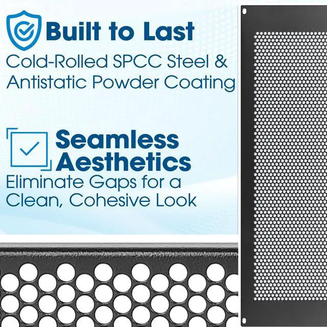 Alt view image 5 of 5 - Intellinet 19" Vented 4U Blank Rack Mount Panel Spacer with Venting for 19in Server Rack Enclosure or Network Cabinet-3 Yr Warranty-716321