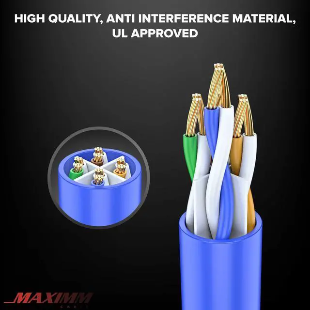 Alt view image 2 of 5 - Maximm Cat 6 Ethernet Cable 6 Ft, 100% Pure Copper, Cat6 Cable (10 Pack) LAN Cable, Internet Cable, Patch Cable and Network Cable - UTP (Blue) 6 Feet