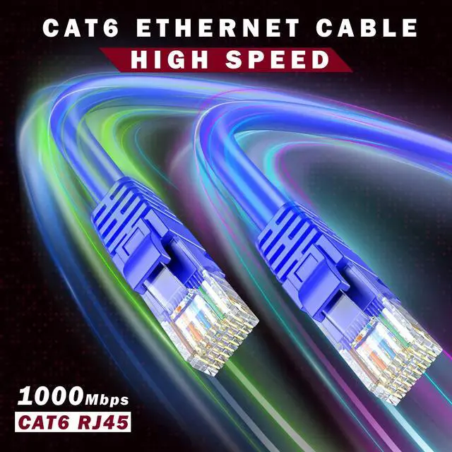 Alt view image 5 of 5 - Maximm Cat 6 Ethernet Cable 6 Ft, 100% Pure Copper, Cat6 Cable (10 Pack) LAN Cable, Internet Cable, Patch Cable and Network Cable - UTP (Blue) 6 Feet