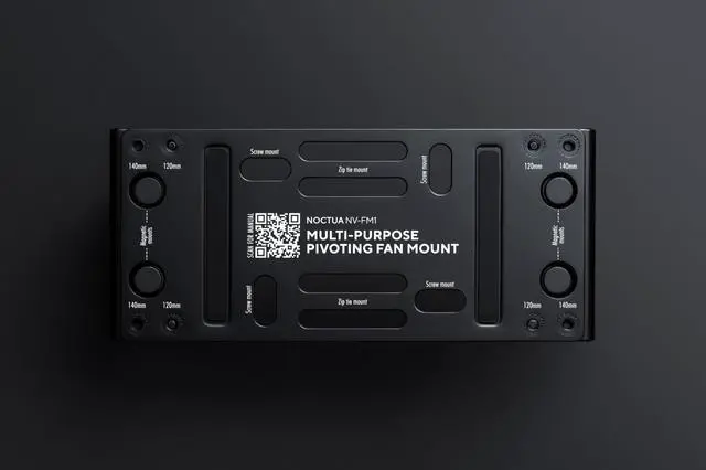 Alt view image 5 of 5 - Noctua NV-FM1, Pivoting Multi-Purpose Fan Mount for 120 & 140mm Fans (Black)