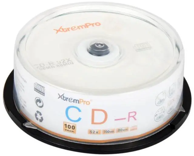 Main image of XtremPro CD-R 52X 700MB 80Min 100 Pack CD Blank Discs in Spindle (11039)