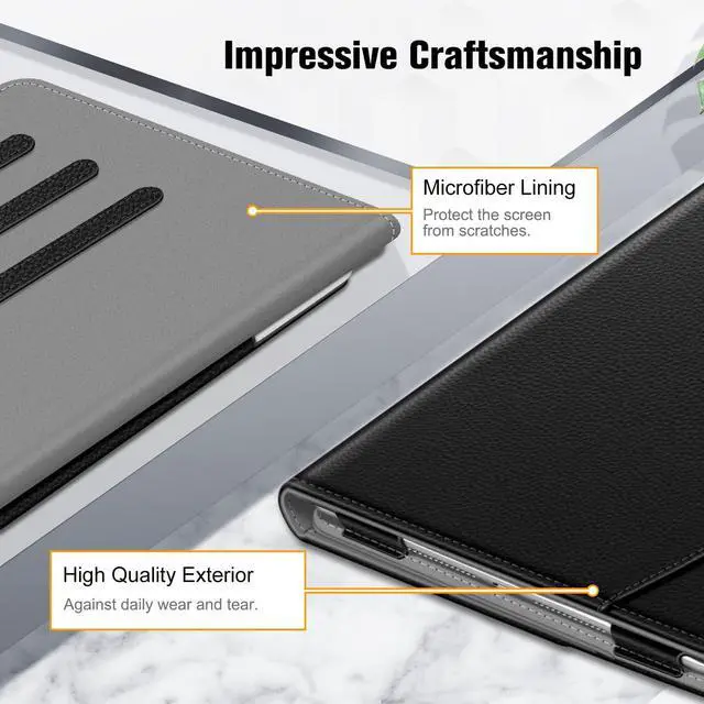 Alt view image 5 of 5 - Fintie Multi-Angle Case for iPad 9th / 8th / 7th Generation (2021/2020/2019) 10.2 Inch Bundle with Fintie Silicone Sleeve Compatible with Apple Pencil 1st Generation
