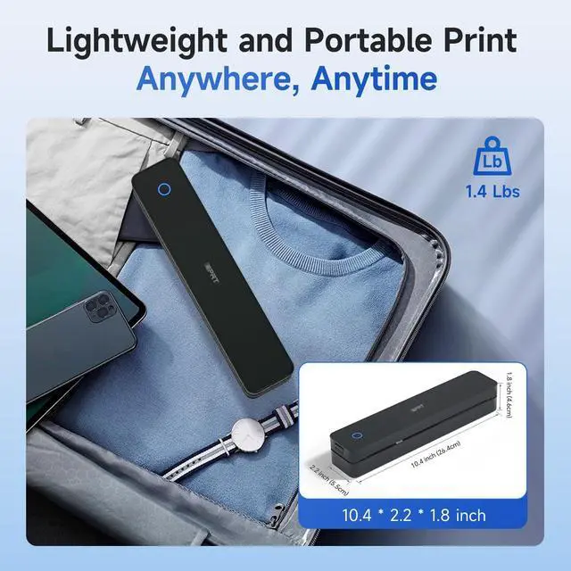 Alt view image 4 of 5 - iDPRT Portable Printer Wireless for Travel - 203DPI Bluetooth Mobile Printer Support for 8.5"x11" US Letter, Inkless Compatible with iOS, Android, Laptop for Office, Car and Home, School