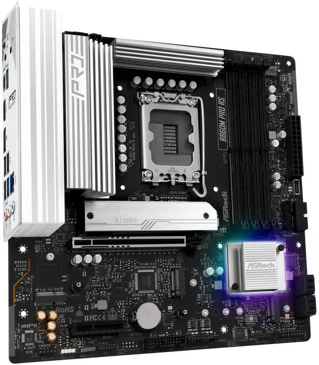 Alt view image 5 of 5 - ASRock B860M Pro RS Intel Core Ultra B860 DDR5 8666 MHz 256GB M.2 LGA1851 Micro ATX Motherboard SATA3 6.0 Gb/s PCIe 5.0 BIOS Flashback