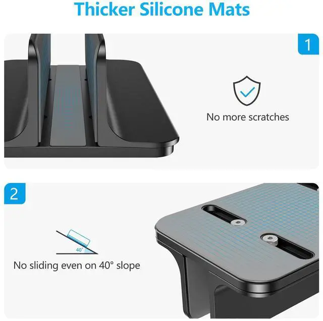 Alt view image 4 of 5 - OMOTON Vertical Laptop Stand Bundle