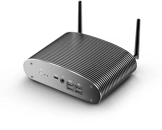 Main image of Industrial Fanless Mini PC i5 1235U (10C/12T, 4.4GHz Max) 16GB DDR4 RAM 1TB NVME SSD, 100% Silent Type-c Mini Computers with Win 11 Pro/Wi-Fi 5/BT 5.0/2x 2.5G LAN/4-Screen for Home/Office, Work 24/7