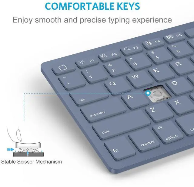 Alt view image 4 of 5 - OMOTON Bluetooth Keyboard Compatible with iPad 10th Generation, iPad 10.2 (9th/8th/7th), iPad Pro 13/12.9/11 inch, iPad Air/Mini and More Bluetooth Enabled Devices,