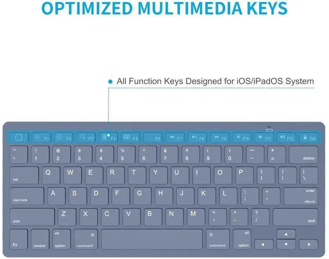 Alt view image 3 of 5 - OMOTON Bluetooth Keyboard Compatible with iPad 10th Generation, iPad 10.2 (9th/8th/7th), iPad Pro 13/12.9/11 inch, iPad Air/Mini and More Bluetooth Enabled Devices,