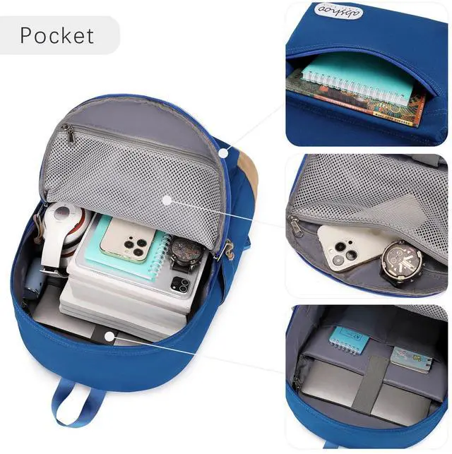 Alt view image 4 of 5 - abshoo Basic Big Students Backpack For School Classical College Bookbag Middle High School Backpacks (Klein Blue)