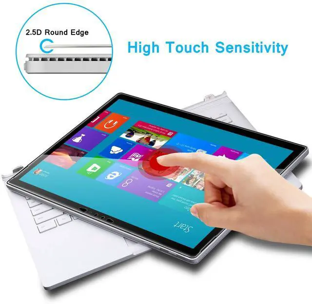 Alt view image 4 of 5 - Adeway Surface Book 3 (15 Inch 2020) Screen Protector,9H Tempered Glass Film, Anti-Scratch, Easy Installation Screen Protector for Microsoft Surface Book 2/3-15 Inch