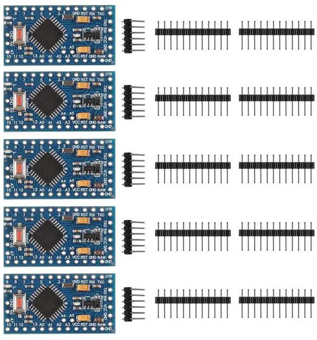 Main image of AITRIP 5 Pack PRO Mini Atmega328P-AU 5V/16MHz Development Board Microcontroller Bootloadered with Pin Headers for Arduino (5pcs)