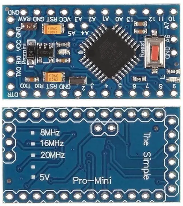 Alt view image 3 of 5 - AITRIP 5 Pack PRO Mini Atmega328P-AU 5V/16MHz Development Board Microcontroller Bootloadered with Pin Headers for Arduino (5pcs)