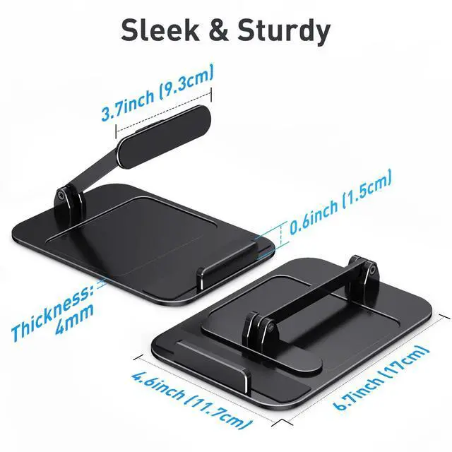 Alt view image 2 of 5 - Almoz Show 15 Stand Aluminum, Tilt Stand for Show 15.6" Smart Display and Up to 18" iPad/Tablets, with Storage Tray, Compact Size, Durable and Stable (Black)