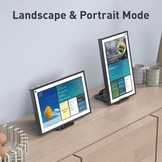 Alt view image 3 of 5 - Almoz Show 15 Stand Aluminum, Tilt Stand for Show 15.6" Smart Display and Up to 18" iPad/Tablets, with Storage Tray, Compact Size, Durable and Stable (Black)