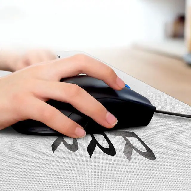 Alt view image 3 of 5 - Ambesonne OK Boomer Computer Mouse Pad, Monochromatic Style Meme Phrase Simple Design Modern Fun Typography, Rectangle Non-Slip Rubber Mousepad Large, 31" x 12" Gaming Size, Grey Charcoal Grey White