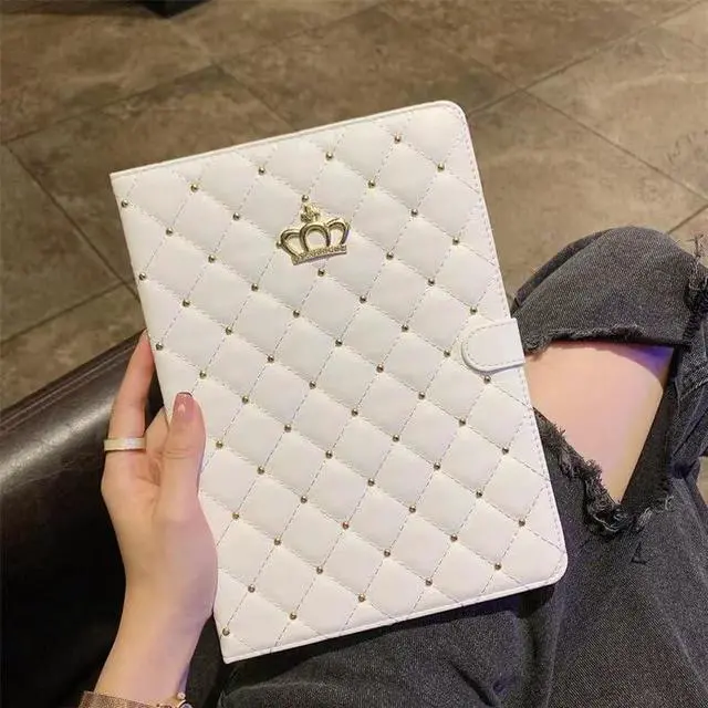 Alt view image 5 of 5 - AMAZFCCY Cute Crown Case for iPad Air 11-inch M2 2024/5th/4th 10.9'',iPad Pro 11 Inch,Flip Bling Diamond PU Leather [Smart Auto Sleep/Wake Pencil Holder Stand] iPad Air 6/5/4/iPad Pro 11 (White)
