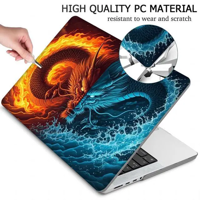 Alt view image 3 of 5 - Plastic Hard Shell Case Compatible with MacBook Air 13 inch Retina Display with Touch ID (M1 A2337 A2179 A1932, 2018, 2019, 2020 Release) (Dragon)