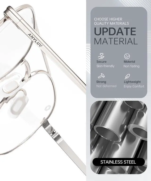 Alt view image 3 of 5 - ANYLUV Blue Light Glasses for Women/Men, Women Blue Light Blocking Glasses Computer Screen Blocker for Anti Eyestrain