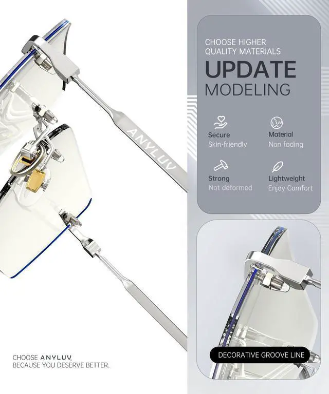 Alt view image 3 of 5 - ANYLUV Rimless Blue Light Blocking Glasses Men Women, Lightweight Computer Reading Glasses, Anti Eyestrain Gaming Glasses