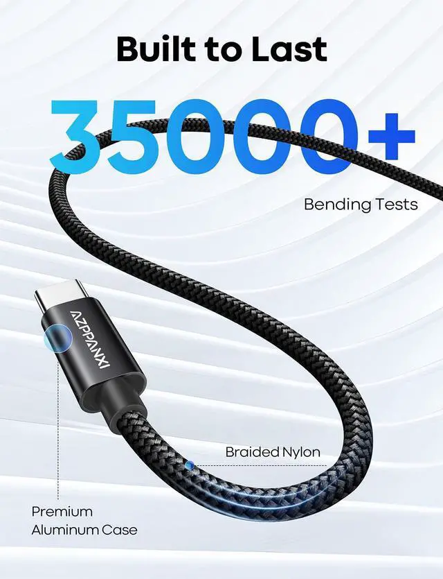 Alt view image 5 of 5 - USB C Cable 20FT, 2-Pack Extra Long Type C to C Cord 60W, Premium Nylon Braided USB C to USB C Cable Fast Charging Compatible for Macbook/iphone 15 Pro Max/Samsung Galaxy S24+/S24 Ultra/S23+/S23 Ultra