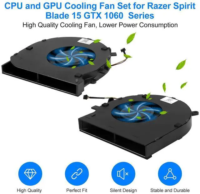 Alt view image 3 of 5 - ARLBA CPU+GPU Cooling Fan New Replacement for Razer Spirit Blade 15 GTX1060 RZ09-027 RZ09-0270 RZ09-0300 RZ09-0328 RZ09-0369 RZ09-0369A/B RZ09-03009E97 RZ09-03287E72-R3U1 DFS501105PR0T DFS5K121142621