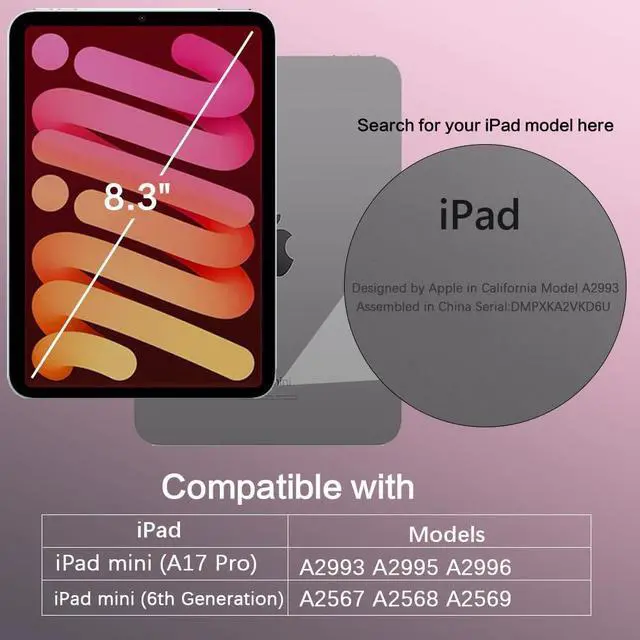 Alt view image 5 of 5 - BENTOBEN for iPad Mini7 (A17 Pro) Case, iPad mini 7th /6th Generation Magnetic Case (2024/2021), Translucent Matte Back Shock and Drop Protection Cover for iPad mini7/Mini6 8.3", Hot Pink