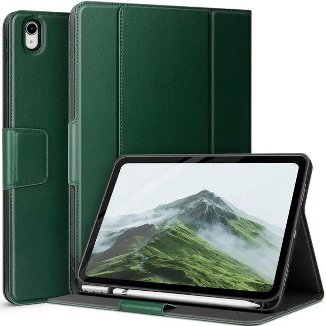 Main image of auaua Case for iPad (A16) 11th Generation 11 Inch 2025, iPad 10th Generation 10.9 Inch 2022, with Pencil Holder and Pocket, Typing Angle Muti-Stand Magnetic Closure Auto Sleep/Wake (Green)