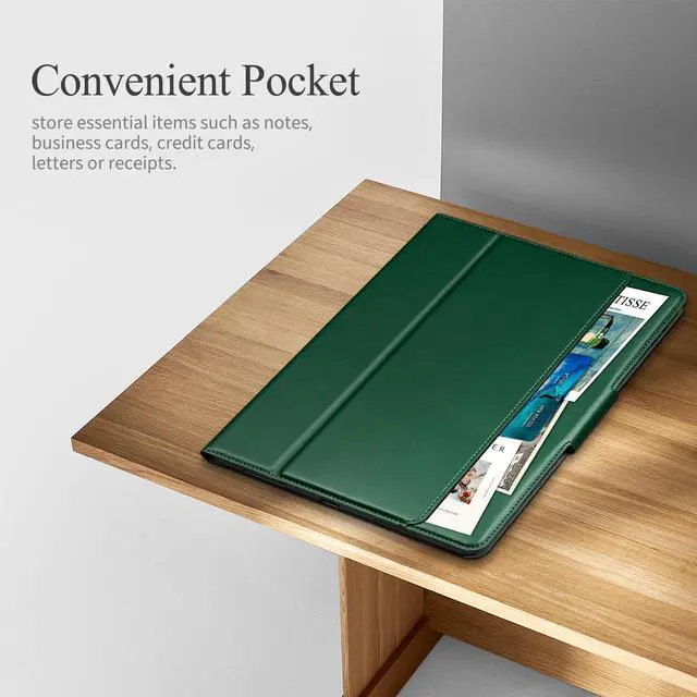 Alt view image 3 of 5 - auaua Case for iPad (A16) 11th Generation 11 Inch 2025, iPad 10th Generation 10.9 Inch 2022, with Pencil Holder and Pocket, Typing Angle Muti-Stand Magnetic Closure Auto Sleep/Wake (Green)