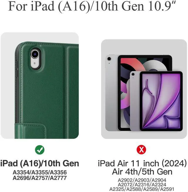 Alt view image 5 of 5 - auaua Case for iPad (A16) 11th Generation 11 Inch 2025, iPad 10th Generation 10.9 Inch 2022, with Pencil Holder and Pocket, Typing Angle Muti-Stand Magnetic Closure Auto Sleep/Wake (Green)