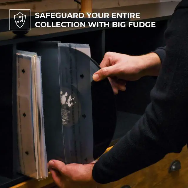 Alt view image 5 of 5 - BIG FUDGE Vinyl Sleeves Inner and Outer - Vinyl Record Sleeves Inner and Outer - 25 x 12 High-Density Polypropylene Album Covers & 25 x 12 Archival Anti-Static Rice Paper Inner