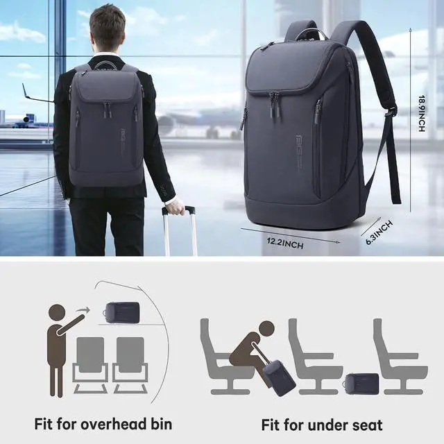 Alt view image 4 of 5 - BANGE Commute backpack can hold 15.6 inch laptop,Flight approved carry on backpack for men and woman
