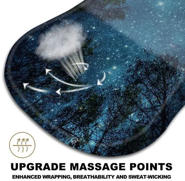 Alt view image 2 of 5 - KUOSGM Mouse Pad Wrist Support, Ergonomic Mouse Pad with Massage Dot, Comfortable Computer Mouse Pad for Laptop, Wrist Rest Pain Relief Mousepad with Non-Slip PU Base for Office & Home, 12 x 8 in