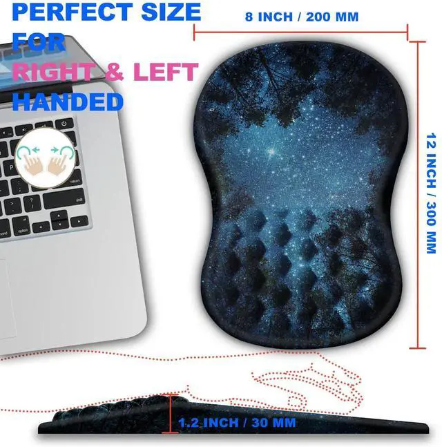 Alt view image 4 of 5 - KUOSGM Mouse Pad Wrist Support, Ergonomic Mouse Pad with Massage Dot, Comfortable Computer Mouse Pad for Laptop, Wrist Rest Pain Relief Mousepad with Non-Slip PU Base for Office & Home, 12 x 8 in