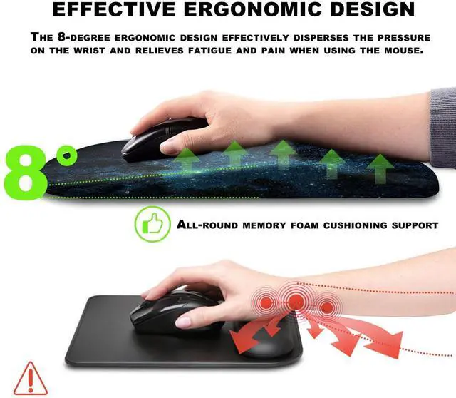 Alt view image 5 of 5 - KUOSGM Mouse Pad Wrist Support, Ergonomic Mouse Pad with Massage Dot, Comfortable Computer Mouse Pad for Laptop, Wrist Rest Pain Relief Mousepad with Non-Slip PU Base for Office & Home, 12 x 8 in