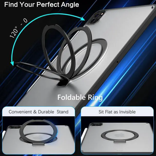 Alt view image 3 of 5 - BENTOBEN Kickstand Case for iPad Air 5th/4th Generation (2022/2020) 10.9 inch, for iPad Pro 11 2022/2021/2020/2018, Multi-Angle Viewing Foldable Stand Matte Design Shockproof Protective Cover, Black