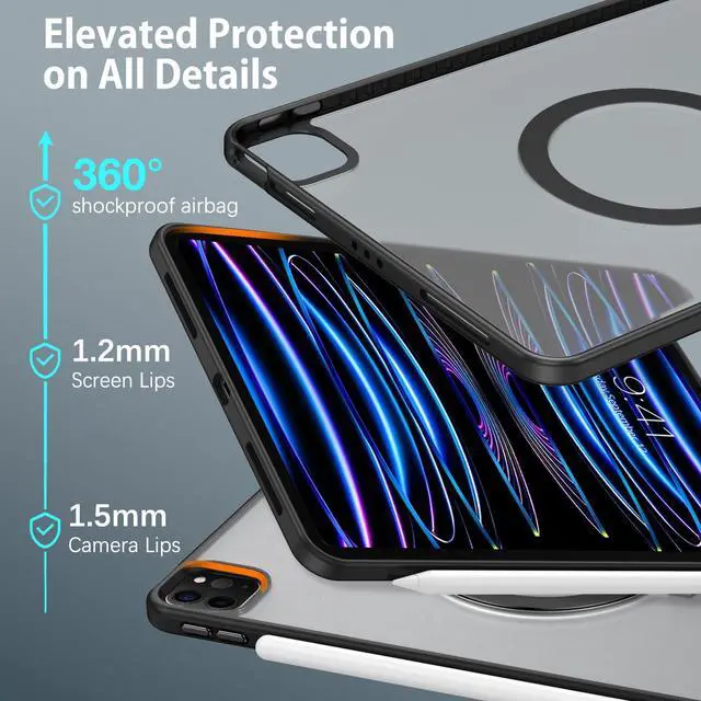 Alt view image 4 of 5 - BENTOBEN Kickstand Case for iPad Air 5th/4th Generation (2022/2020) 10.9 inch, for iPad Pro 11 2022/2021/2020/2018, Multi-Angle Viewing Foldable Stand Matte Design Shockproof Protective Cover, Black