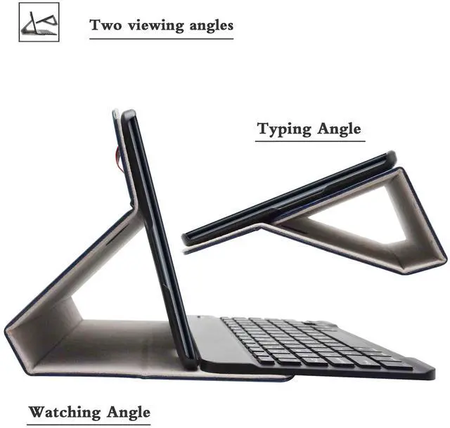 Alt view image 4 of 5 - MAMA MOUTH for Galaxy Tab E 9.6 Keyboard Case,Slim Stand PU Leather Case Cover with Romovable Keyboard for Samsung Galaxy Tab E 9.6 / E Nook 9.6 T560 T561 T567 Verizon 4G LTE,Blue