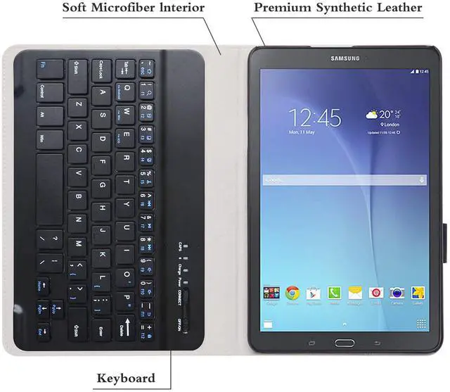 Alt view image 5 of 5 - MAMA MOUTH for Galaxy Tab E 9.6 Keyboard Case,Slim Stand PU Leather Case Cover with Romovable Keyboard for Samsung Galaxy Tab E 9.6 / E Nook 9.6 T560 T561 T567 Verizon 4G LTE,Blue