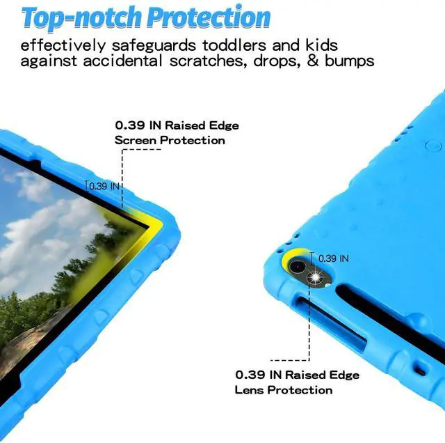 Alt view image 3 of 5 - BILLISGOVA Case for Samsung Galaxy Tab S7 FE/S7 Plus/S8 Plus with Pencil Holder and Anti-Slip Handle, New 12.4" Super Protection Cover for 2022 Tab S8+/2021 Tab S7 FE/2020 S7+ Blue
