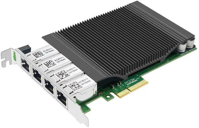 Main image of Buacoz PCIe X4 Quad-Port Gigabit Network Card POE Powered Server with Intel I350-T4 RJ45 NIC Card LAN Ethernet Adapter Support Windows Server Linux Ubuntu VMware