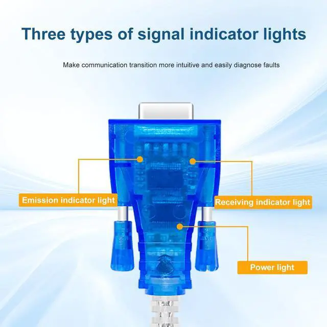 Alt view image 3 of 5 - Buacoz USB to RS232 Serial Cable (16.4Feet) Connector DB9 RS232 Female Serial Port Industrial Adapter Supports Windows Series/Linux/MacOSX