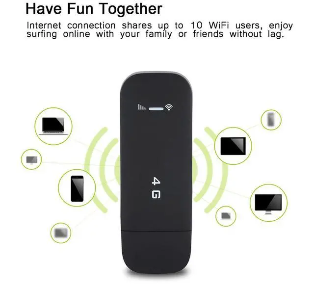 Alt view image 3 of 5 - 4G LTE Pocket Mobile Hotspot, Portable Router with High Speed , Superior Range, Share Internet with 10 Users (with Function)