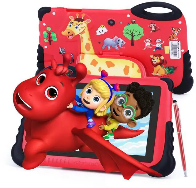 Main image of 2024 Kids Tablet for 3-7, 7" Android 13 Tablet for Kids, 4GB+32GB(512GB TF), Parental Control, Eye Protection Screen, 1024x600 Resolution Toddler Tablets with iWawa Pre-Installed for Boys Girls - Red