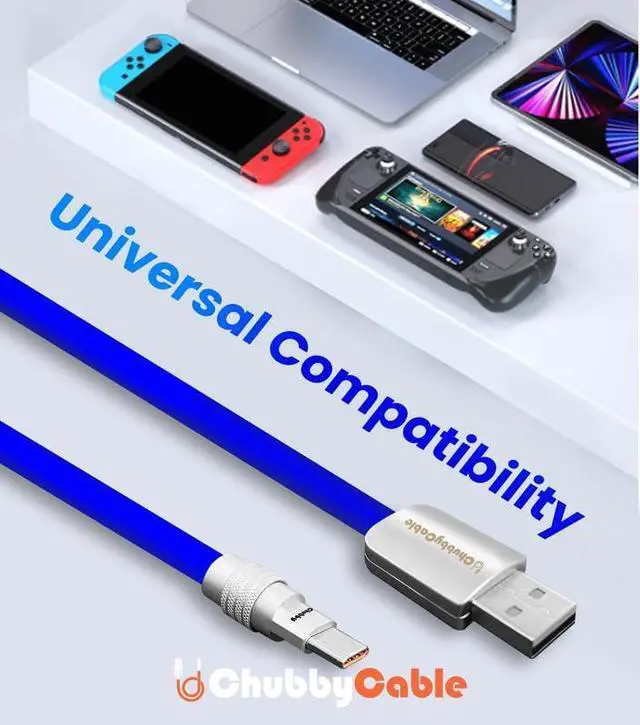 Alt view image 3 of 5 - chubbycable USB Type C Fast Charging Cable Compatible with Steam Deck 100W Ultra-Thick Durable Silicone USB C Charger Cord for Steam Deck OLED, Green, USB-A to Type-C, 9.8 FT