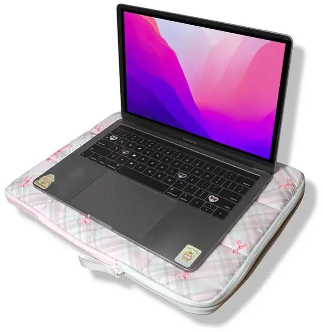Alt view image 2 of 5 - Sonix | Puffy Laptop Sleeve | 15-16 Inch, Quilted Pillow Puffer Laptop Carrying Case, Computer Sleeve | Clueless Pink