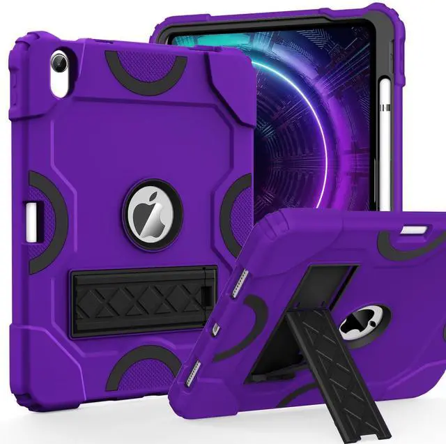 Main image of Cantis Case for iPad 11-inch (A16) 2025/ iPad 10th Generation 2022 (10.9 inch), Shockproof iPad Cover 10th Generation with Pencil Holder & Kickstand, Dark Purple+Black