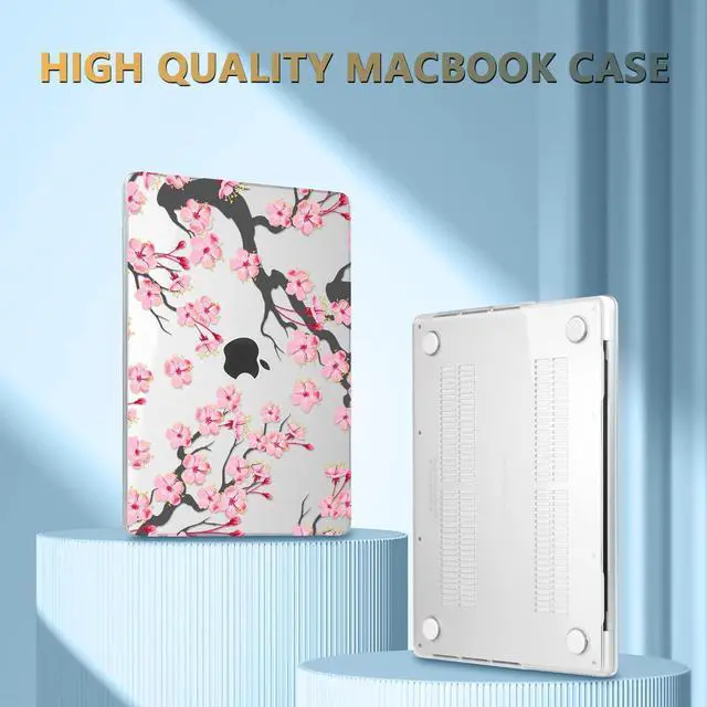 Alt view image 4 of 5 - CISSOOK Cherry Blossoms Hard Shell Case for MacBook Pro 14 inch M4 A3112 A3185 A3401 M3 A2992 A2918 M2 A2779 M1 A2442 2021-2024, Cherry Floral Cover with Keyboard Cover for 2021 2024 M1-M4 Pro 14.2"