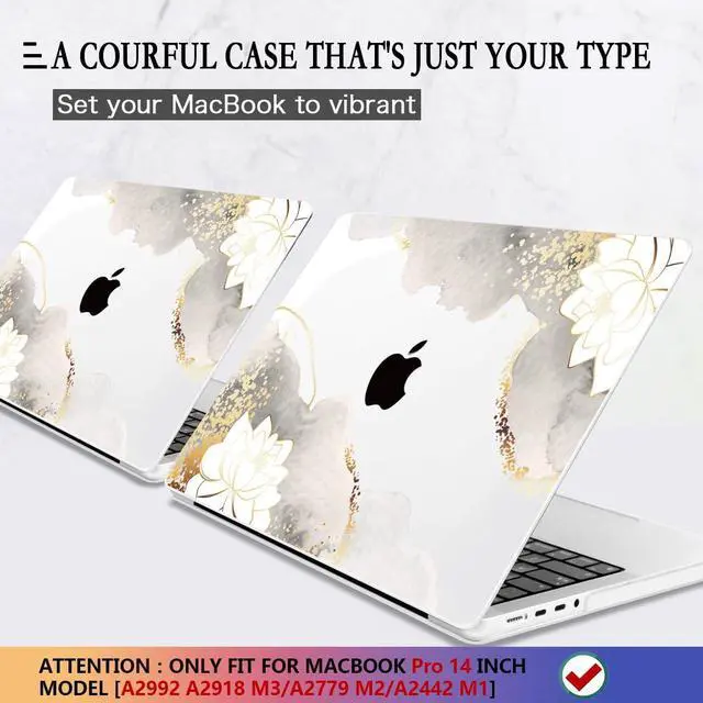 Alt view image 3 of 5 - CISSOOK Compatible with MacBook Pro 14 inch Case 2024 2023-2021 Release Model: M4 A3112 A3185 A3401 M3 A2992 A2918 M2 A2779 A2442 M1 Pro/Max, Lotus Hard Shell Case for MacBook Pro 14 with Touch ID
